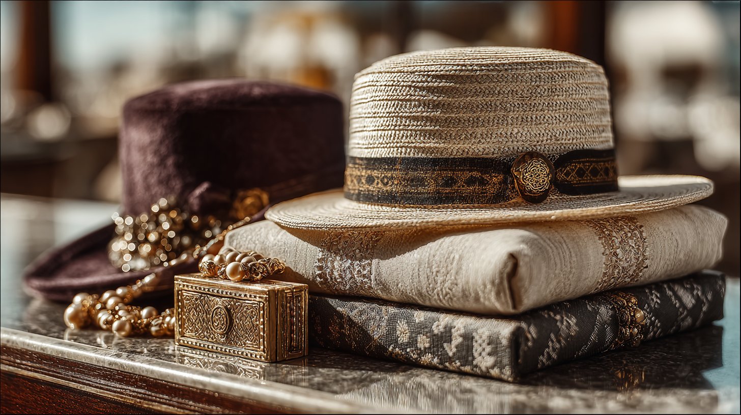 Eine stilvolle Anordnung von schicken Accessoires, die Kreativität und Eleganz betont.