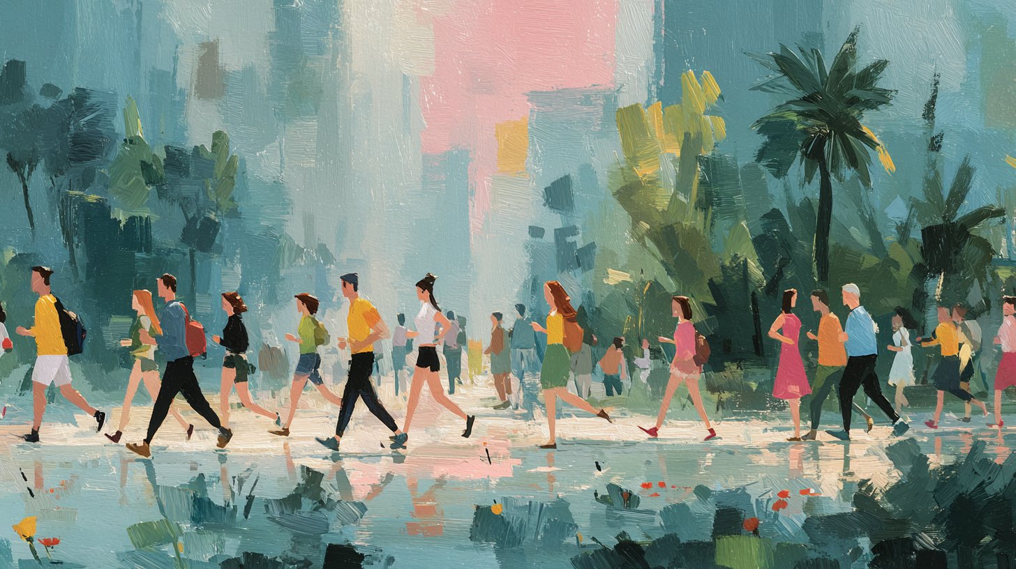 Geselligkeit im Park: Freunde feiern eine aktive Lebensweise.