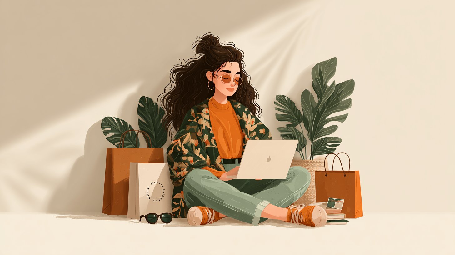 Die Bequemlichkeit des Online-Shoppings zuhause.