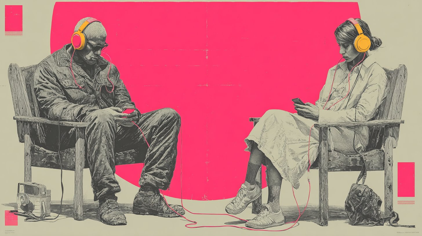 Nachdenkliche Darstellung von Isolation durch digitale Abhängigkeit.