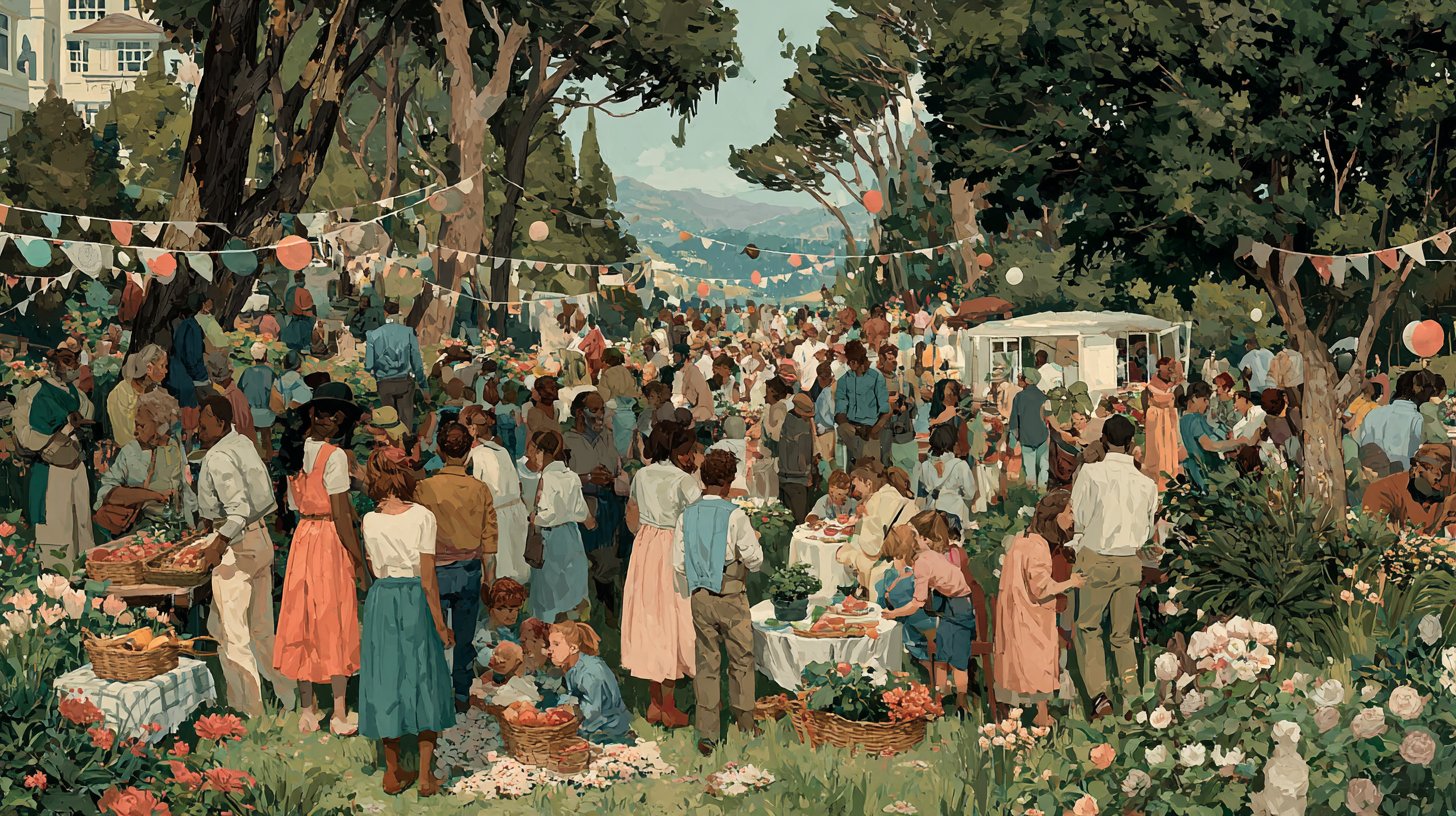 Una vivace riunione comunitaria in una birreria artigianale locale.