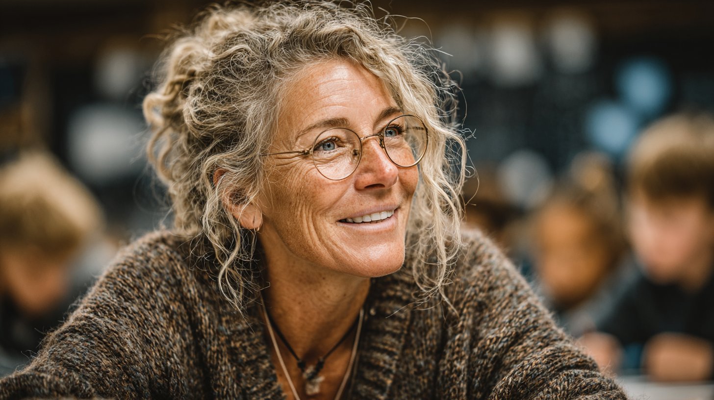 Ein engagierter Lehrer, der mit seinen Schülern an Projekten arbeitet.