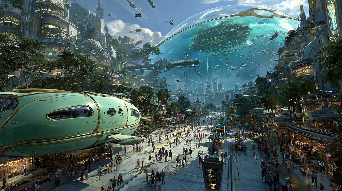 Ein innovativer Arbeitsplatz mit futuristischen Technologien und kreativen Ideen.