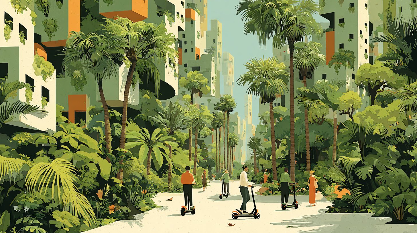 E-scooters revolutionizing urban mobility.