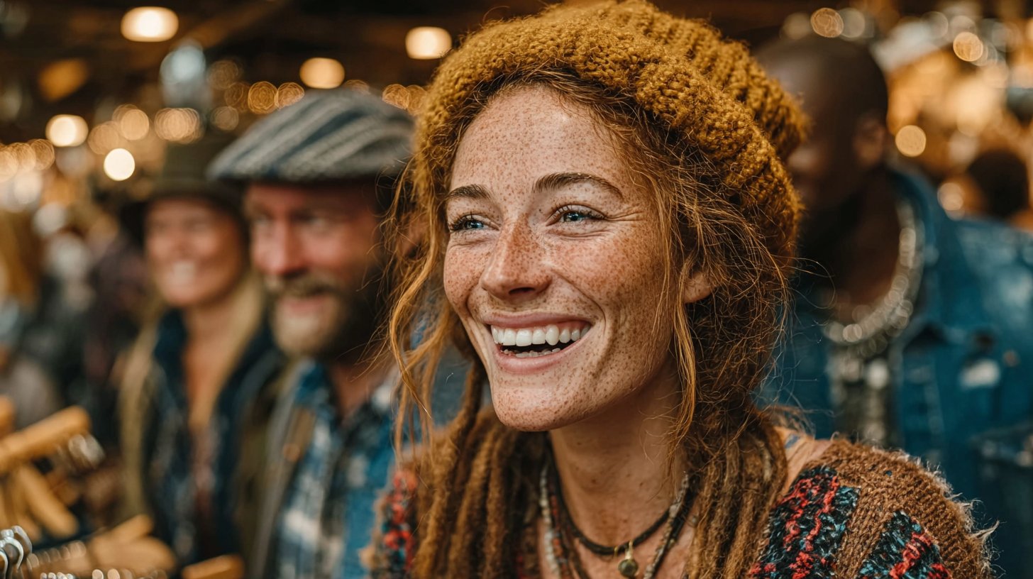 Freunde genießen das Einkaufen und teilen fröhliche Momente.