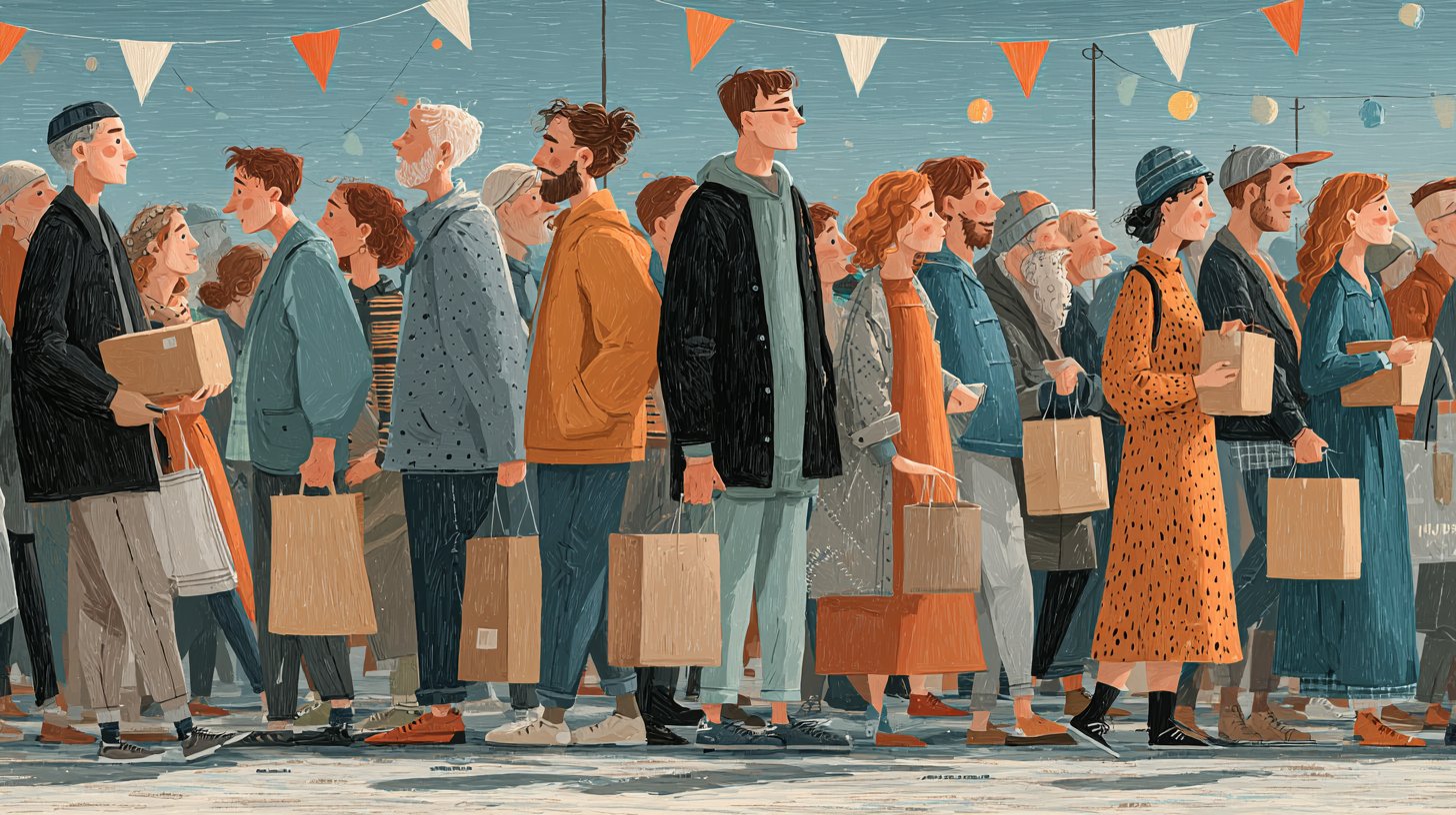 Einkäufer engagieren sich bei einem Charity-Event für einen guten Zweck.