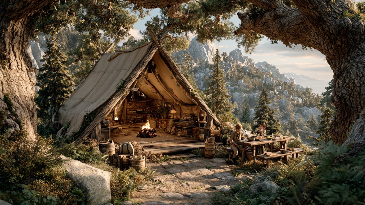 Familie entdeckt alternative Urlaubsformen in der Natur.