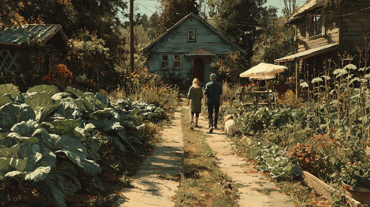 Darstellung der Herausforderungen im sozialen Gartenbau mit Mitgliedern, die über Ressourcenmangel sprechen.