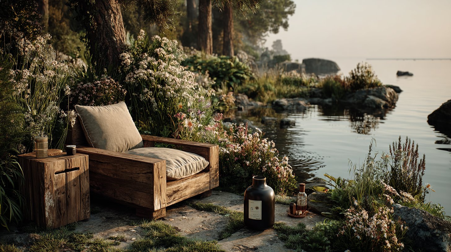 Ein elegantes Produkt aus recyceltem Material in der Natur.