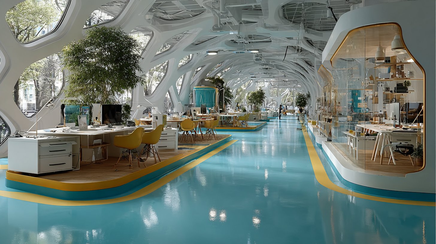 Ein futuristisches Designstudio für nachhaltige Innovation.