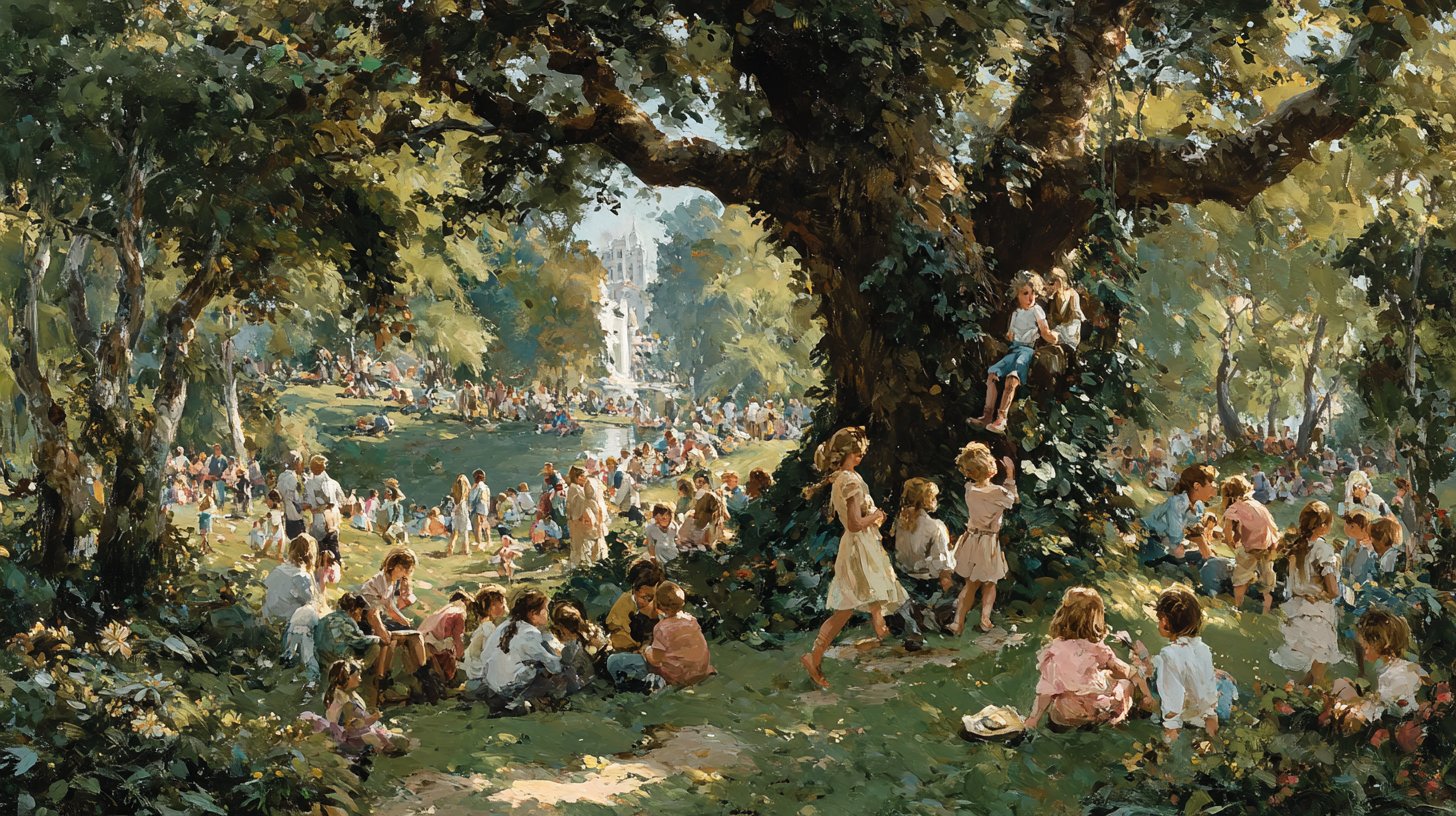 Gemeinschaftliche Stärke im Park.