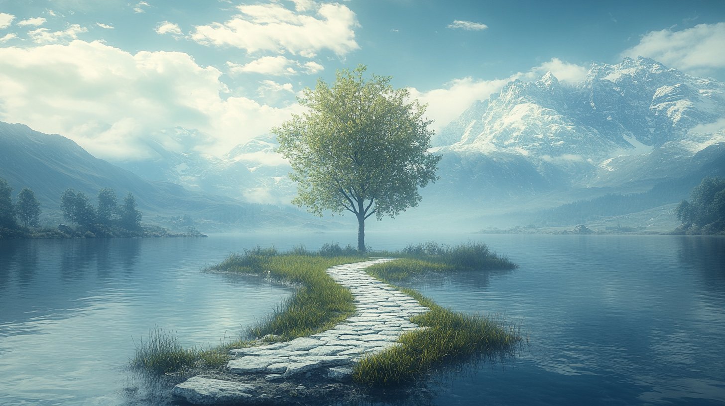 Deux chemins symbolisent la réflexion sur soi après une séparation.