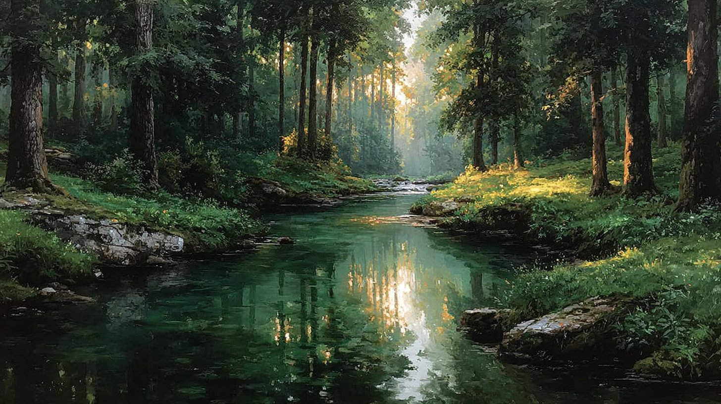 Ein intimer Blick auf einen Wald voller Pflanzen und Wildtiere.