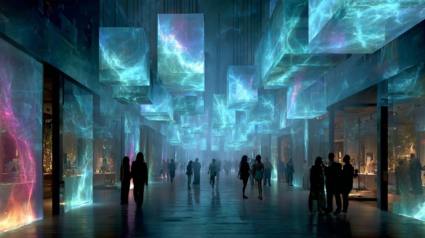 Un'esperienza di shopping futuristica che integra tecnologia e musica.