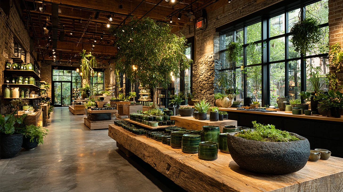 Un espace de vente serein axé sur la durabilité.