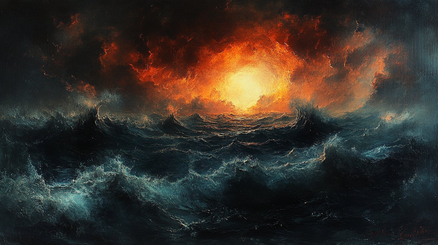 Ein stürmisches Meer, das Rachegefühle darstellt.