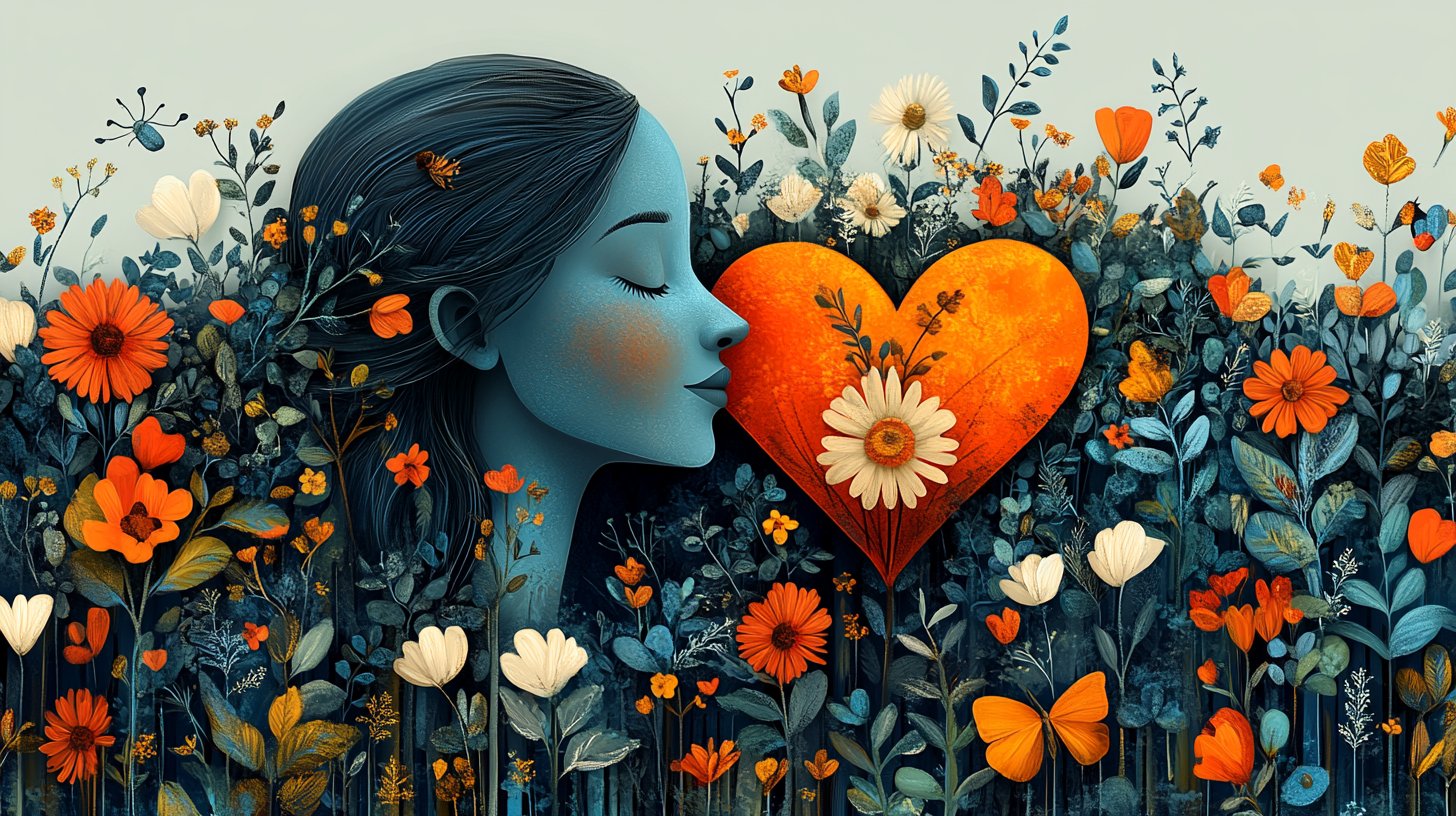 Eine Collage, die Glück und Selbstfindung repräsentiert.