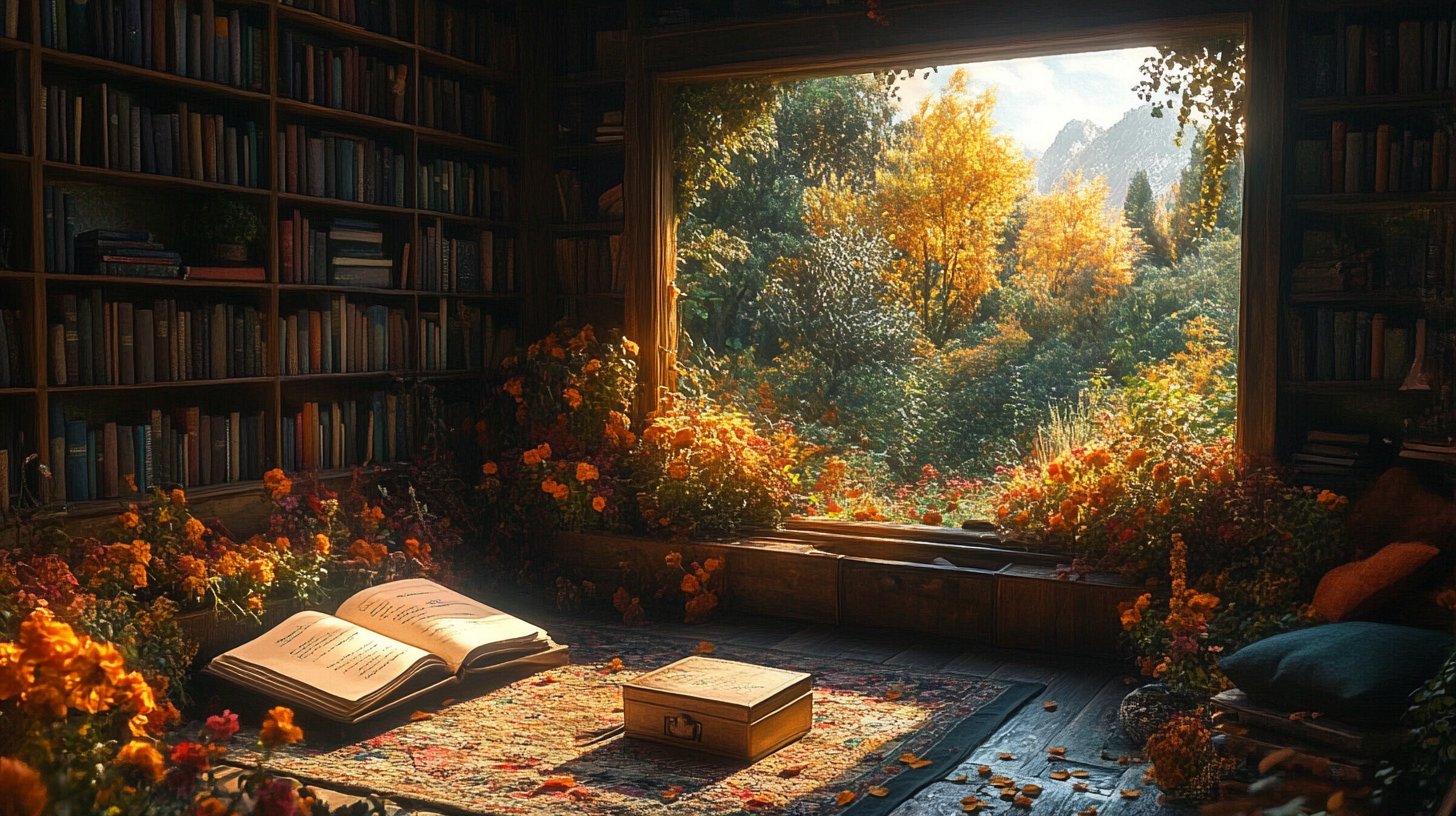 Ein gemütlicher Raum mit einem offenen Tagebuch und einer verschlossenen Box, die Sicherheit und Geheimnisse darstellt.